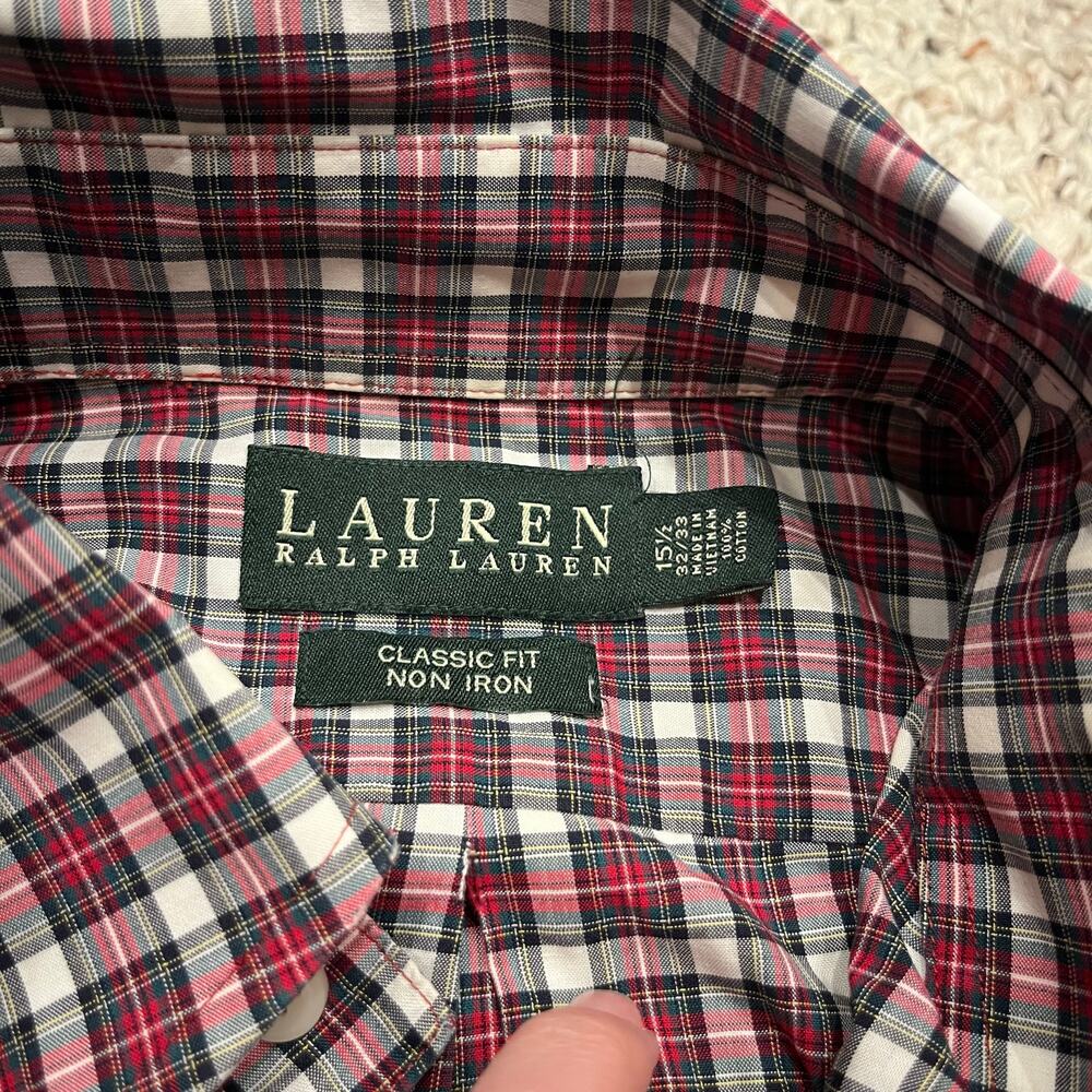 Lauren Ralph Lauren Classic Fit Classic Fit Non Iron Button Down Sz 15.5 Neck - Picture 5 of 5